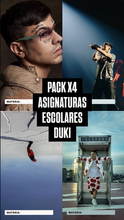 Pack x6 asignaturas caratulas DUKI (surtidas)