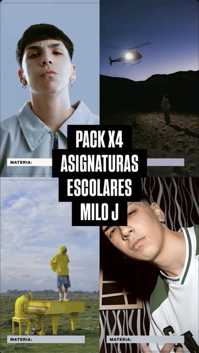 Pack x6 asignaturas caratulas MILO J (surtidas)
