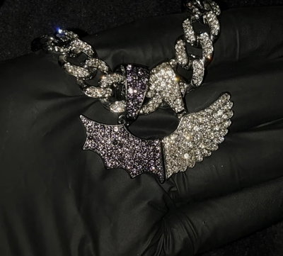 Chain Alas Full Ice diamantadas + cadena