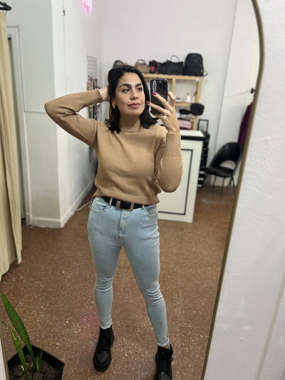 Pantalon Skinny celeste 