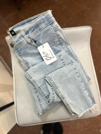 Pantalon Skinny celeste 