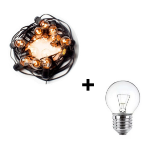 Guirnalda de luces 10mts + 10 Gota Halogena 15w Transparente