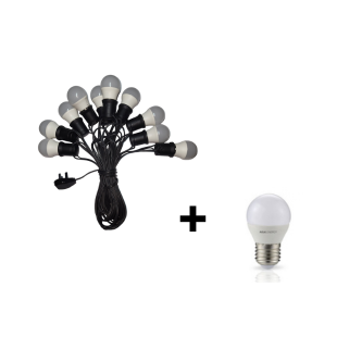 Guirnalda de luces 20mts + 20 Gota led 5w
