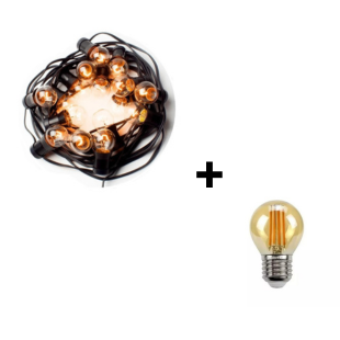 Guirnalda de luces 5mts + 5 Gota Filamento 4w