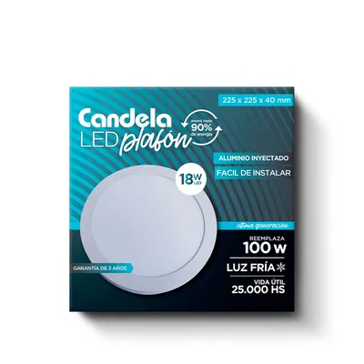 Panel led Redondo 18w Aplicar