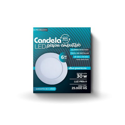 Panel led Redondo 6w Embutir