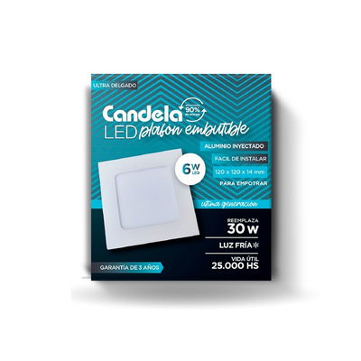 Panel led Cuadrado 6w Embutir