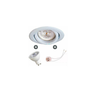 Combo Spot Blanco metal + dicroica led 5w
