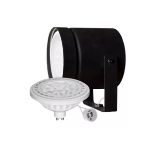 Combo AR111 Tacho metal Negro + dicroica Ar111 12w