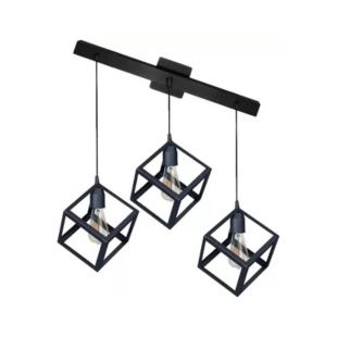 Colgante Cubo de 3 luces con regleta 