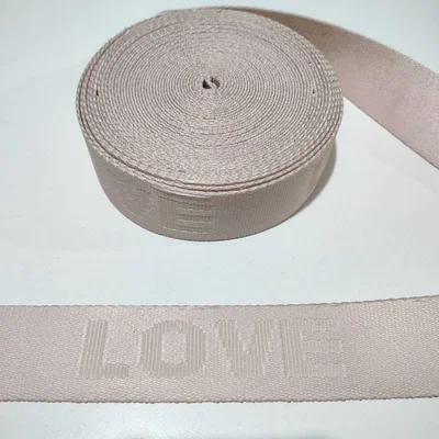 CINTA SUBLIMADA CALADA LOVE BEIGE P/40 x 1 mt