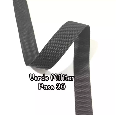 CINTA MOCHILERA VERDE MILITAR P/30 X 5 MT