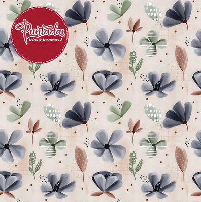 CORDURA FLORALES GRISES 