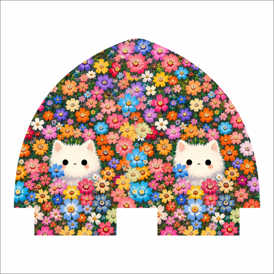PORTA MATE/TAZA GATITO BLANCO FLORAL