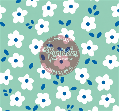 CORDURA FLORAL AZUL-AQUA