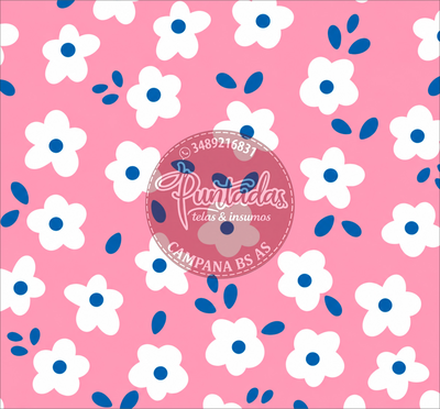 CORDURA FLORAL AZUL-ROSA