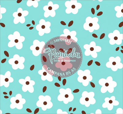 CORDURA FLORAL MARRON-AQUA