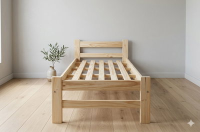 CAMA PINO RECTA 80