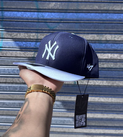 Gorra NY Regulable Curva | AZUL OSCURO c/ BLANCO