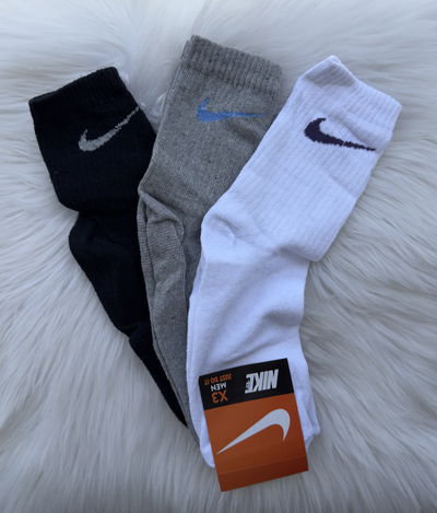 Medias NK x3 | BLANCO c/ violeta, GRIS, NEGRO