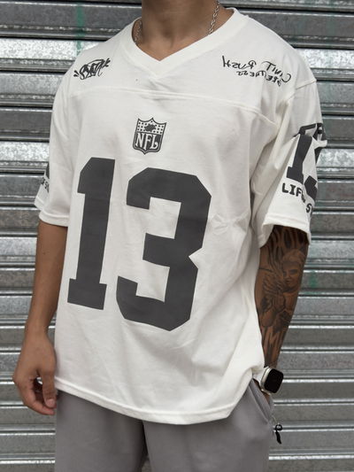 Remera NFL Boxy | CREMA c/ GRIS