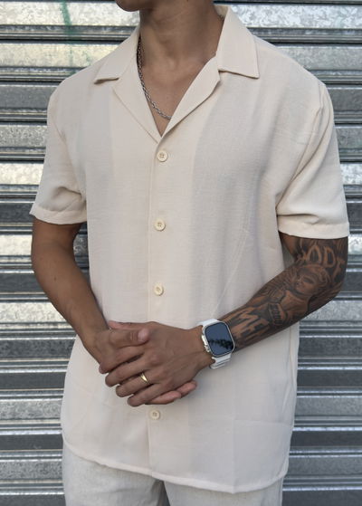 Camisa Lino Oversize | BEIGE