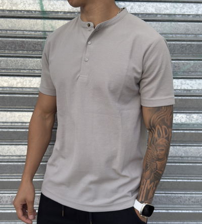 Remera Lisa c/ Botones | GRIS CEMENTO