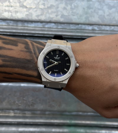 Reloj Hublot | PLATEADO c/ malla CUERO