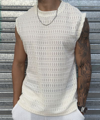 Musculosa Tejida Oversize | BEIGE