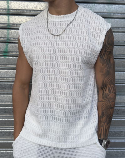 Musculosa Tejida Oversize | BLANCO