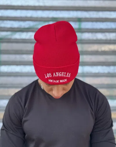 Gorro de Lana Bordado | LOS ANGELES | ROJO