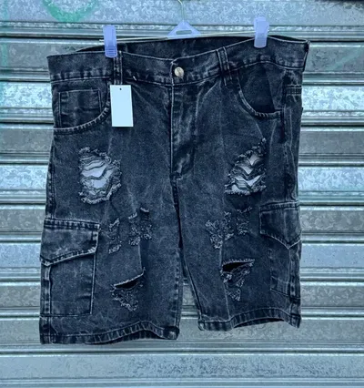 Bermuda Jean Baggy Cargo | GRIS OSCURA c/ ROTURA