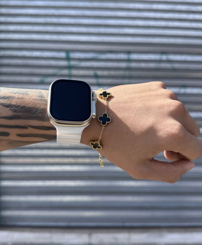 Pulsera Trebol | DORADO c/ NEGRO