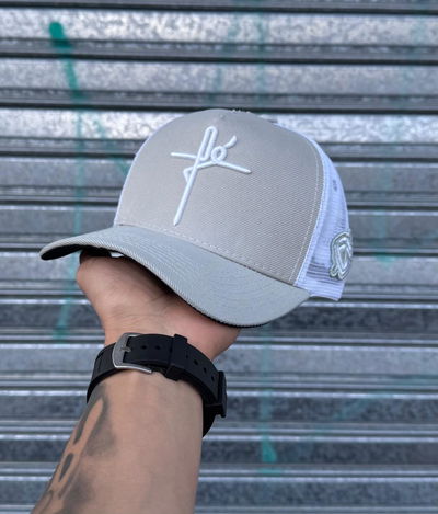 Gorra FE Regulable Curva | BEIGE c/ BLANCO