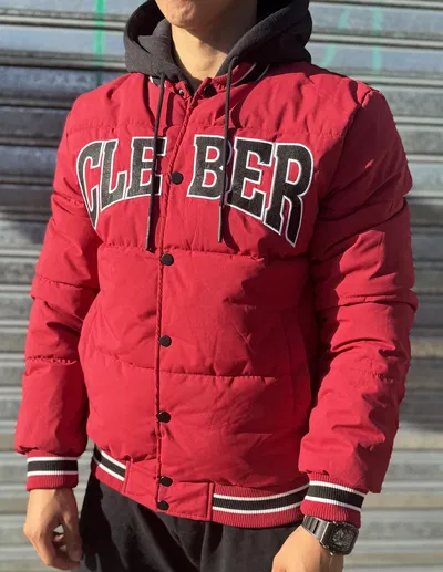 Campera Puffer/Piel Cleber | ROJO c/ NEGRO