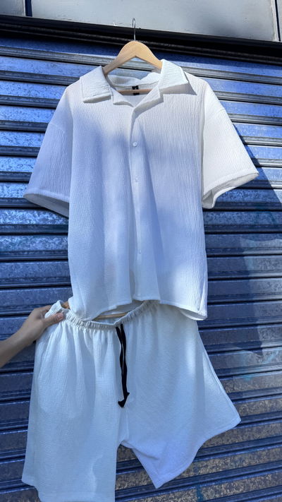 Conjunto Waffle Camisa | BLANCO