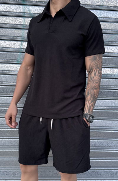 Conjunto Waffle Chomba | NEGRO