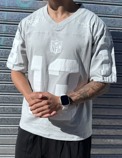 Remera NFL Boxy | GRIS c/ BLANCO