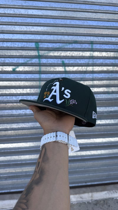 Gorra As Cerrada Plana Importada Bordada | VERDE OSCURO