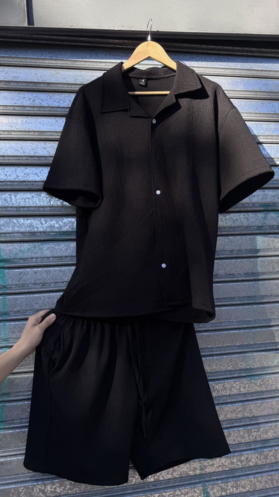 Conjunto Waffle Camisa | NEGRO