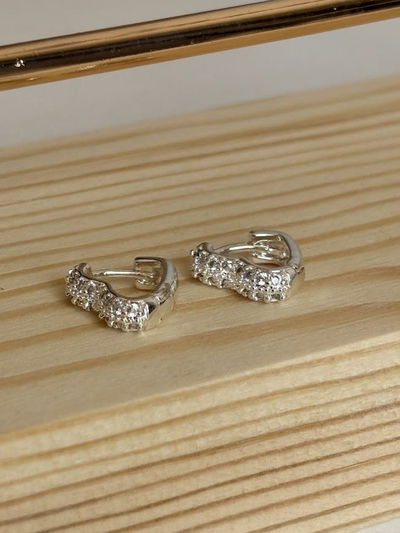 Aros corazón con cubic