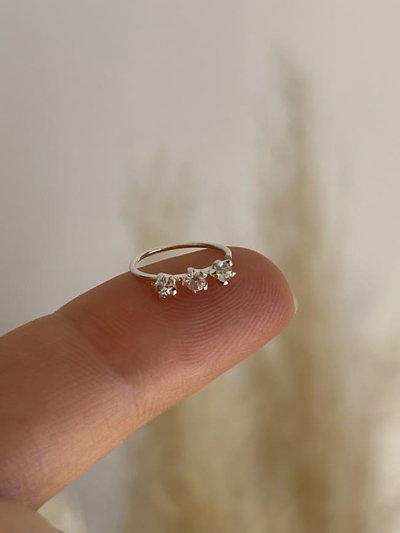 Argollita triple white 1 cm (unidad)