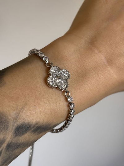 Pulsera trébol Jacinta silver