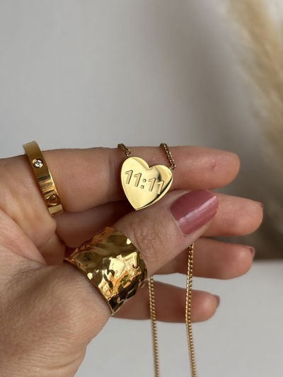 Collar 11:11 golden heart