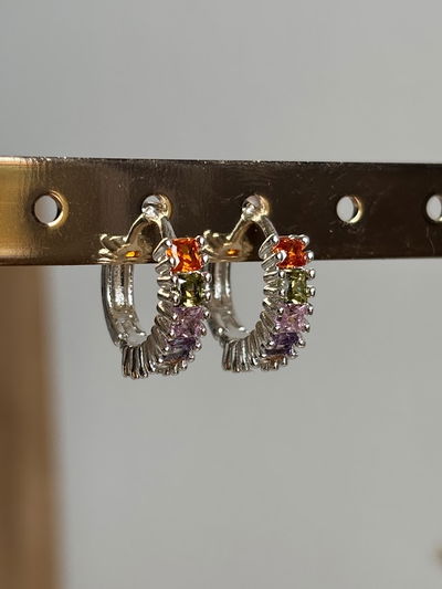 Aros Pili con cubics multicolor