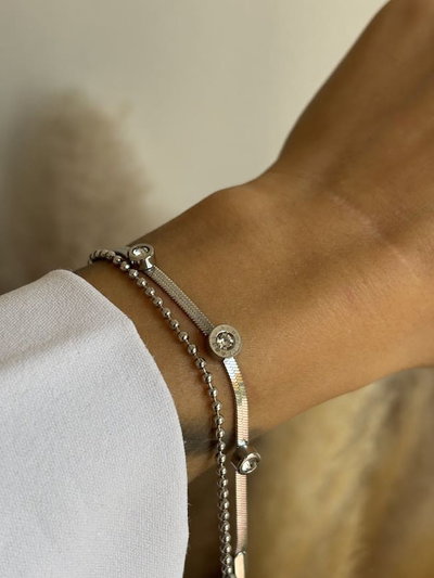 Pulsera doble Jacinta silver