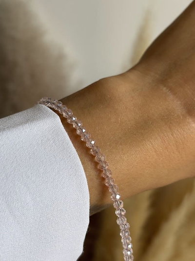 Pulsera cristales rosas