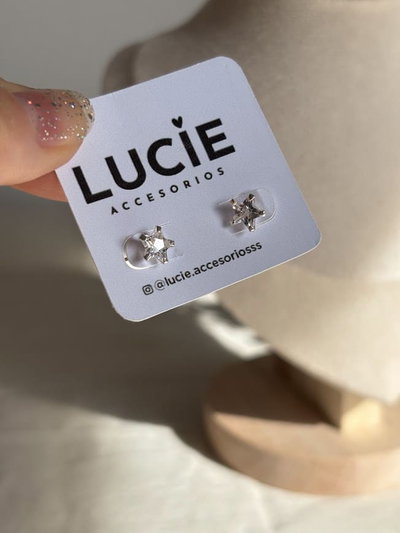Aros estrellitas cubic 6 mm | Plata 925
