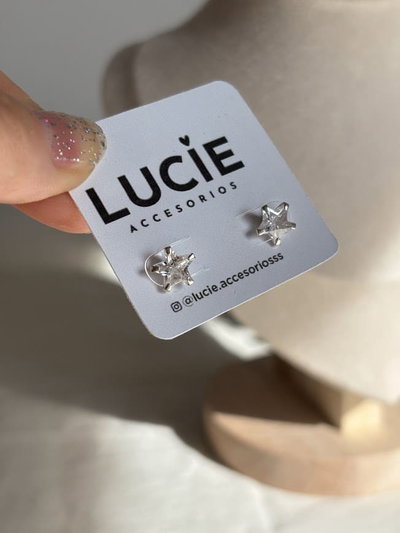 Aros estrellitas cubic 7 mm | Plata 925