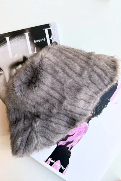 Gorro piel Gris